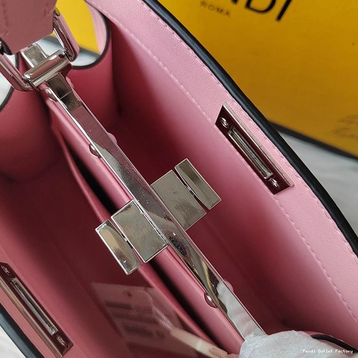 Vintage HOT Petite Pink Bag Leather In Fendi Peekaboo ISeeU Nappa 0723